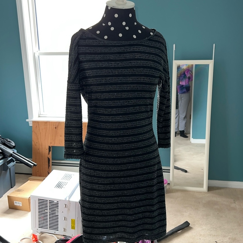 Express long sleeve sequin dress